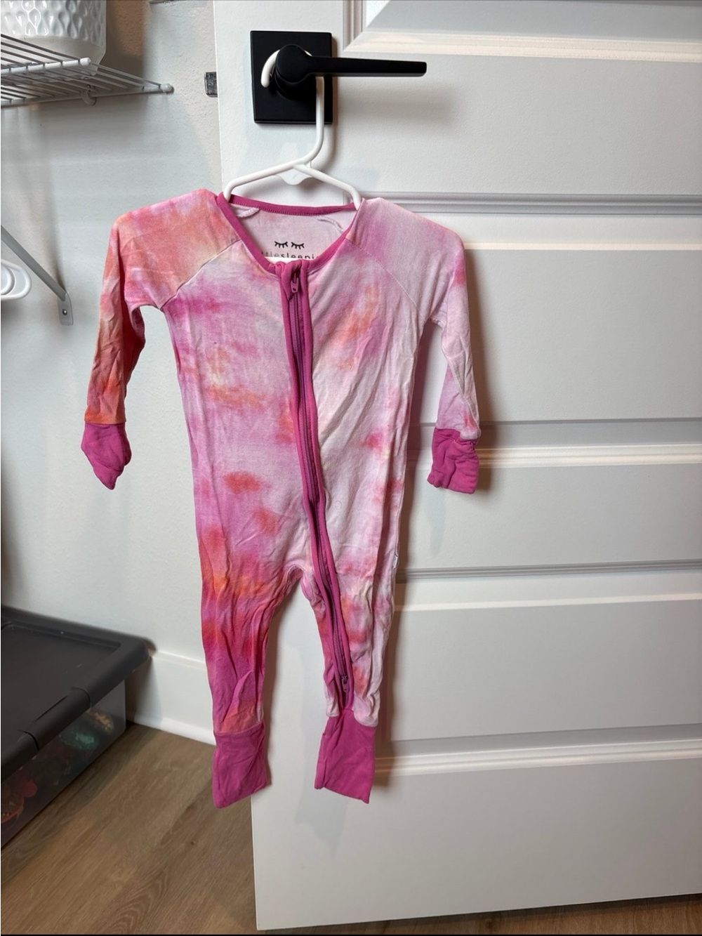 Tie Dye Pink little Sleepies zippy